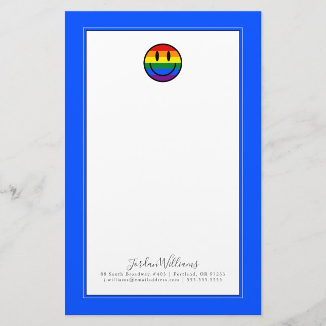 Papeterie Face souriante arc-en-ciel (Devant)