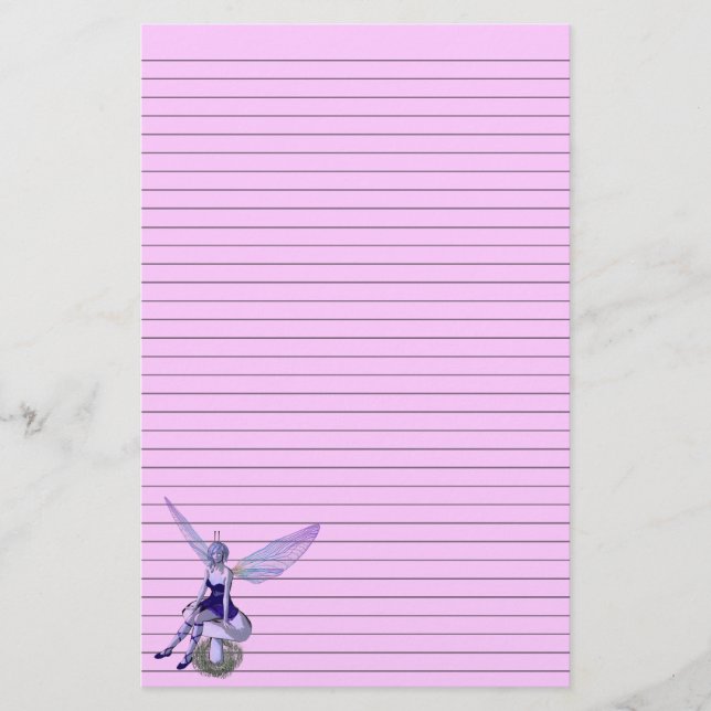 Papeterie Fairy personnalisable - lignes optionnel (Devant)