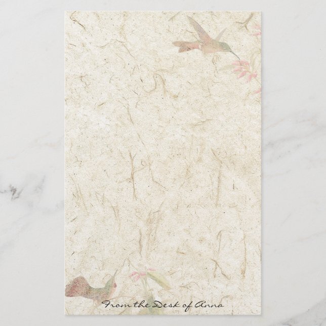 Papeterie Faune d'oiseaux de colibri de papier fait main de (Devant)