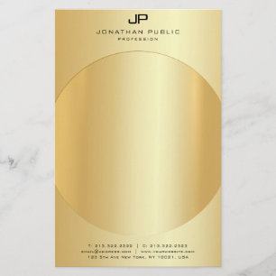 Papeterie Faux Gold Elegant Monogramme Modèle moderne