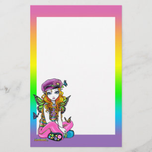 Papeterie féerique d'art d'arc-en-ciel