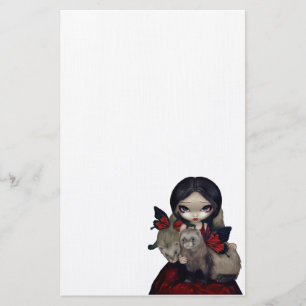 Papeterie féerique gothique de furets rouges de