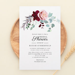 Papeterie Fête des mariées florale rose Eucalyptus