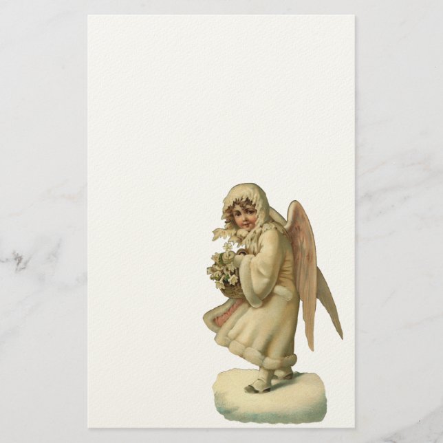 Papeterie Fille victorienne d'ange de Noël (Devant)