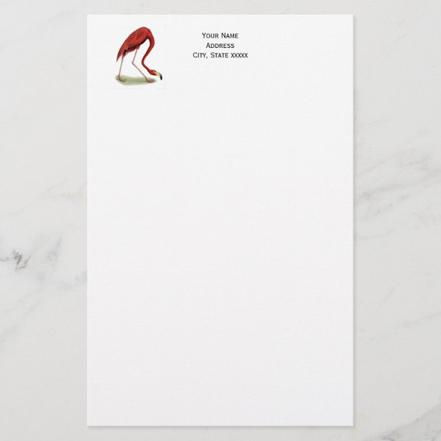 Papeterie Flamant rose rose vintage #1 (Devant)