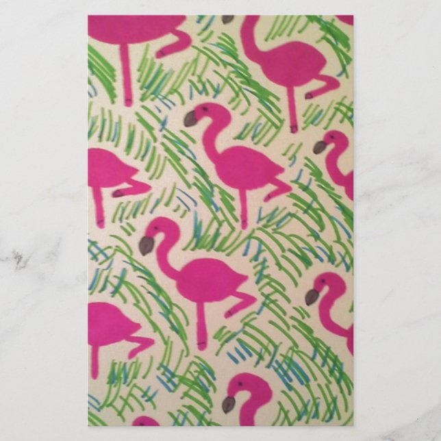 Papeterie Flamants roses roses Motif tropical (Devant)