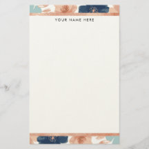 Fleur abstraite avec bordure en or rose