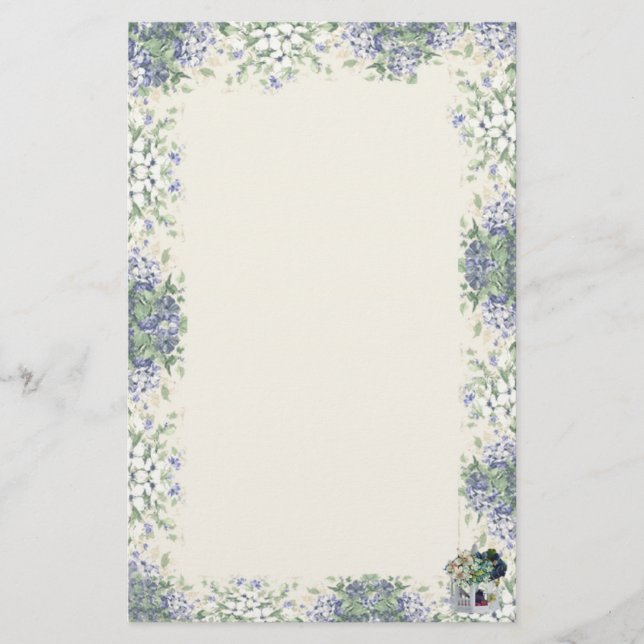 Papeterie Fleur bleue Volière-Stationnaire (Devant)