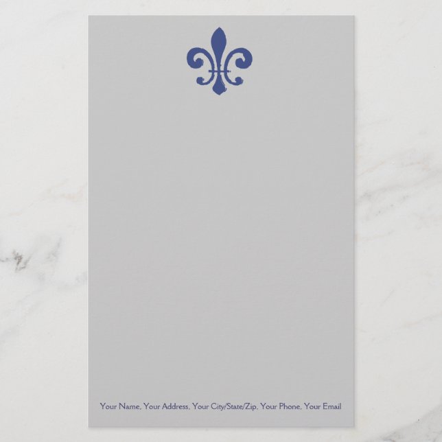 Papeterie Fleur De Lis Bleu (Devant)