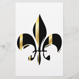 Papeterie Fleur de lis noir et or