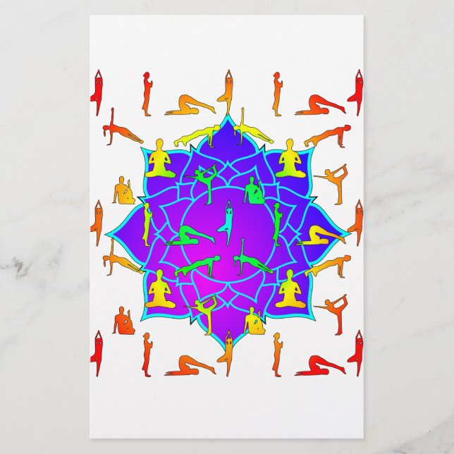 Papeterie Fleur Lotus Avec Poireaux De Yoga (Devant)