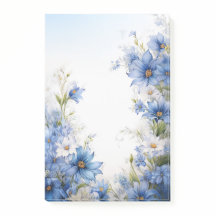 Papeterie Fleur sauvage Bleu Élégant Post-it Flora