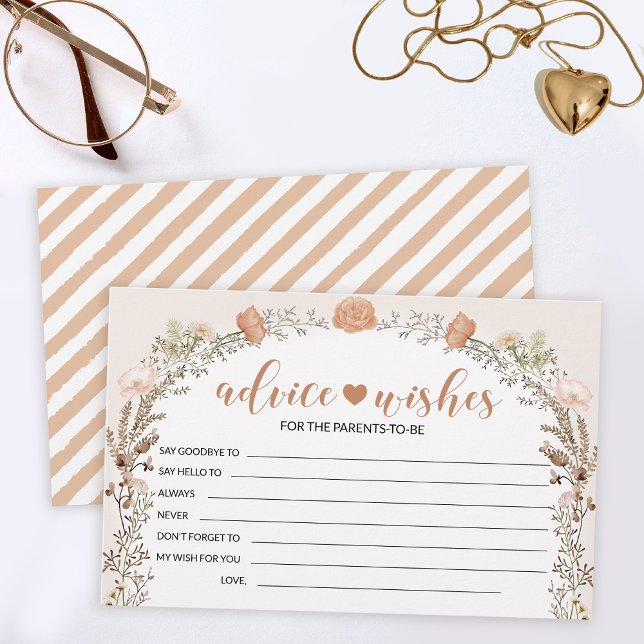 Papeterie Fleur sauvage d'automne baby shower conseil fille (Créateur téléchargé)