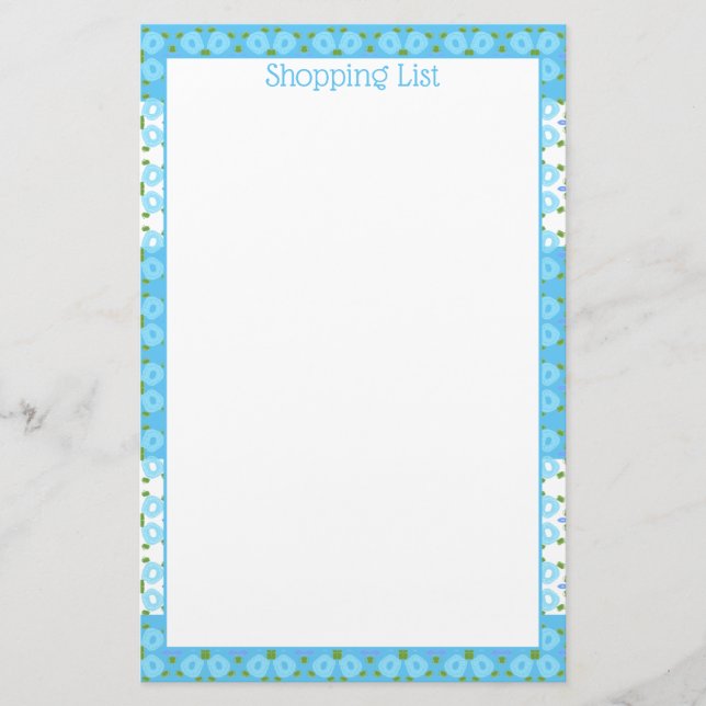 Papeterie Fleurs bleues et blanches (Devant)