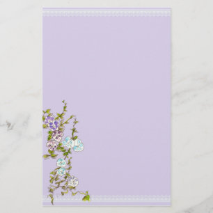 Papeterie Fleurs d'aquarelle de la gloire du matin Lilac