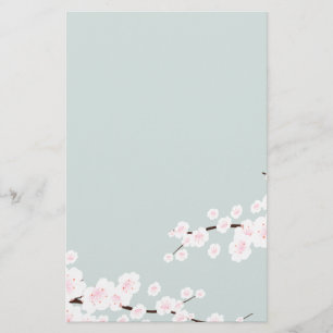 Papeterie Fleurs de cerise avec Arrière - plan vert de la me