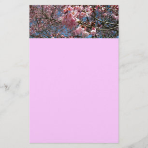 Papeterie Fleurs de cerisier et fleurs de printemps roses d'