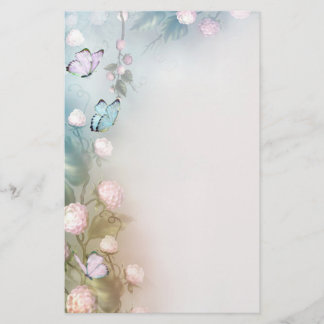 Papeterie Fleurs et papillons