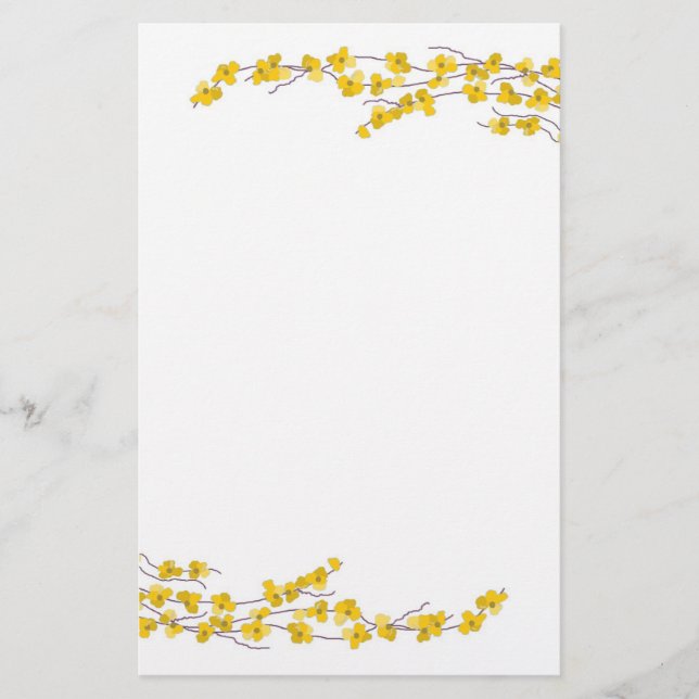 Papeterie Fleurs Jaune Doré (Devant)