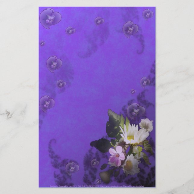 Papeterie fleurs sauvages et coeurs (Devant)