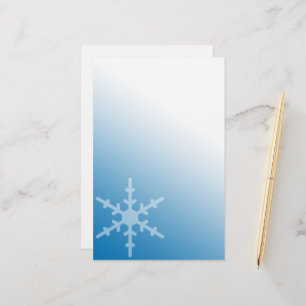 Papeterie Flocon de neige d'hiver Gradient bleu