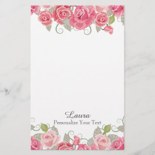 Papeterie Floral assez rose
