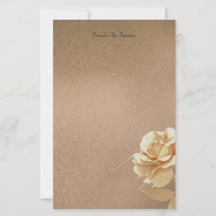 Papeterie florale en bronze personnalisée