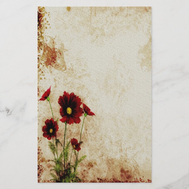 Papeterie florale rouge (Devant)