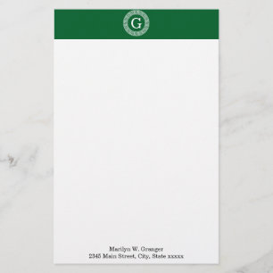 Papeterie Forêt Gr Wht Cadre Rnd Key Grec Premier Monogramme