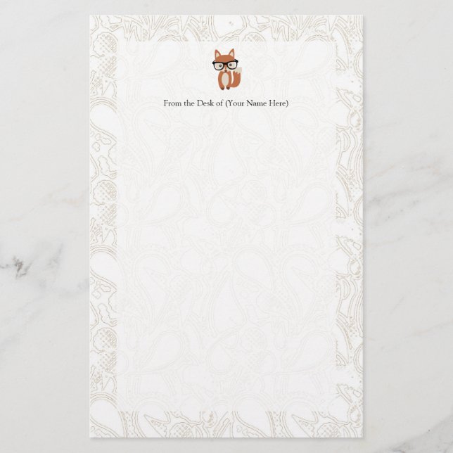 Papeterie Fox w/Glasses de bébé de hippie (Devant)