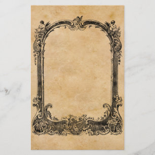 Papeterie Frontière décorative fleurie vintage