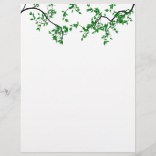 Papeterie frontière Feuille jolie verte