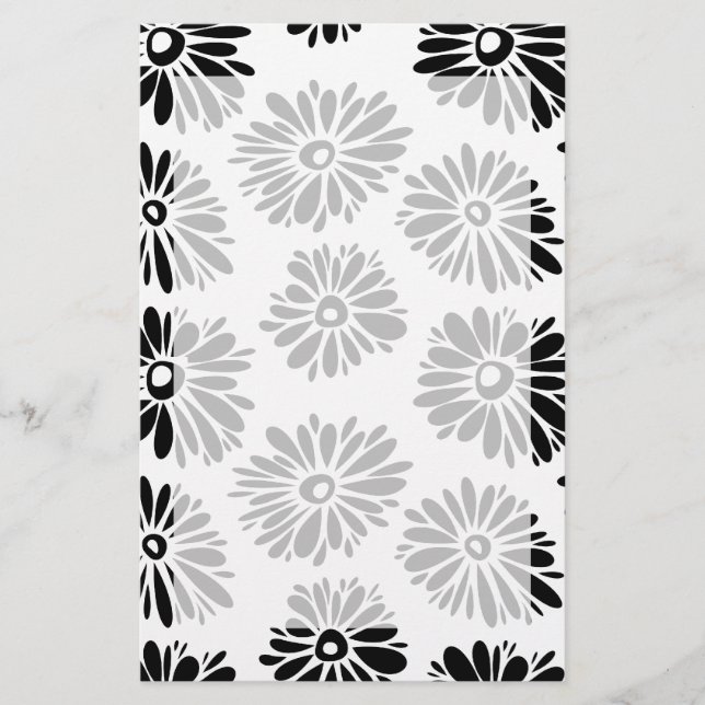 Papeterie Funky Black et blanc floral (Devant)