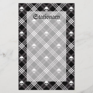 Papeterie Gothique Crâne Tartan Plaid