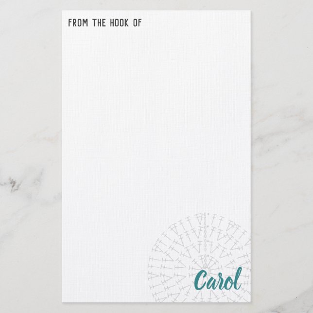 Papeterie Graphique crochet couleur personnalisé (Devant)