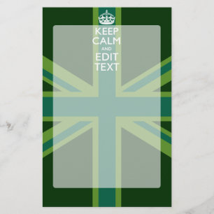 Papeterie Green Teal Keep Calm And Have Your Text Union Jack