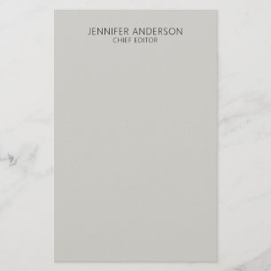 Papeterie Gris Clair Moderne Minimaliste Professionnel