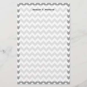 Papeterie Gris foncé motif chevron zig-zag blanc