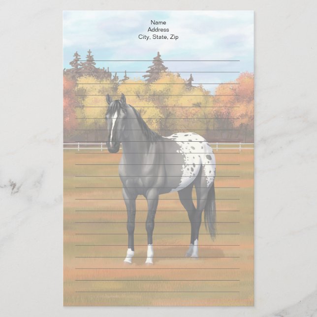 Papeterie Gris Grulla Appaloosa Quartier Horse Stallion (Devant)