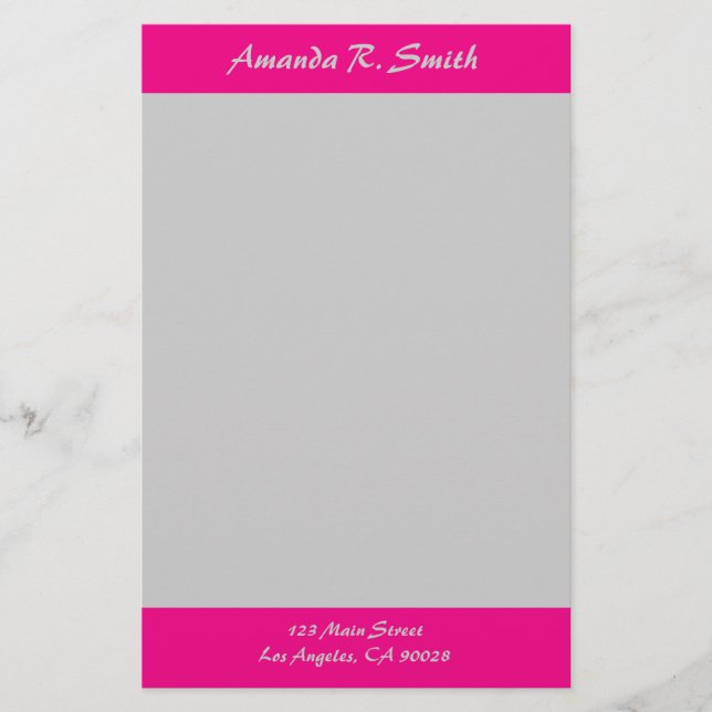 Papeterie Gris rose clair simple (Devant)