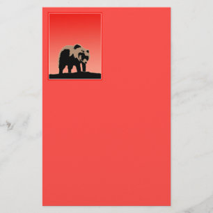 Papeterie Grizzly Bear au coucher du soleil - Art original d