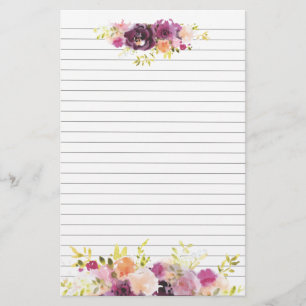 Papeterie Groupes de fleurs pourpres dessus et bas
