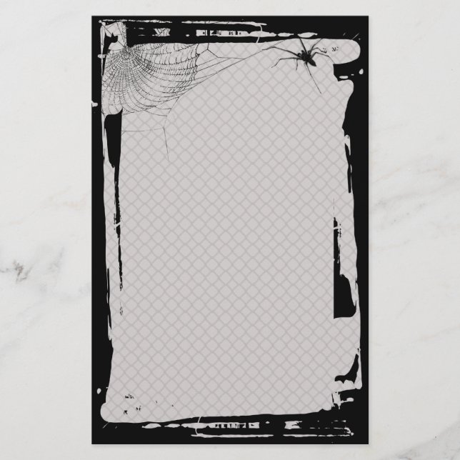 Papeterie Grunge Spider Web Fence Goth Stationery (Devant)