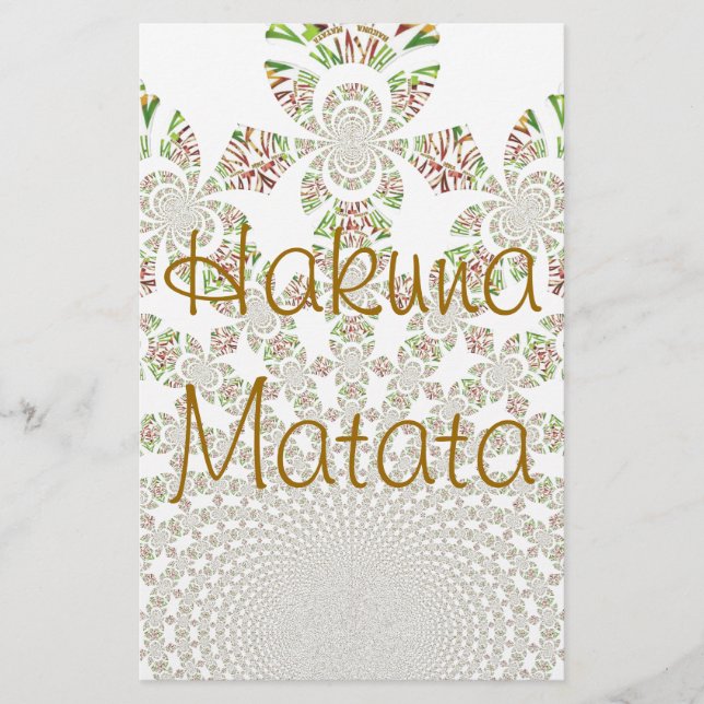 Papeterie Hakuna Matata Designer Stationnaire Personnalisé (Devant)