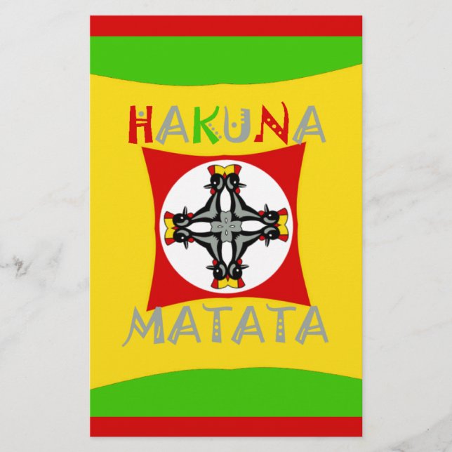 Papeterie Hakuna Matata Fun Rasta Couleurs : Vibrant et sans (Devant)