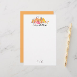 Papeterie Halloween Automne Automne Citrouilles aquarelle Pe