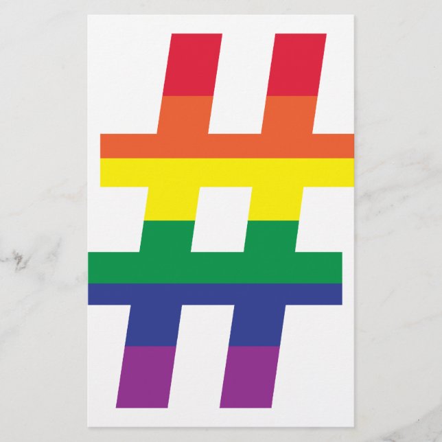 Papeterie hashtag, drapeau arc en ciel (Devant)