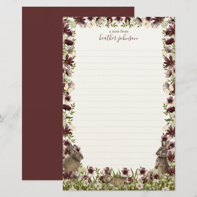 Papeterie Hearthlight Notes Printemps Douce Prairie Fleur Sa (Devant / Derrière)