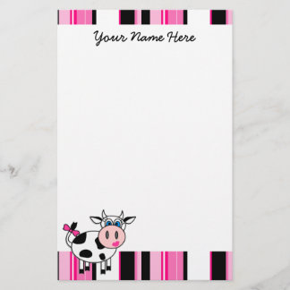 Papeterie heureuse de vache à fille