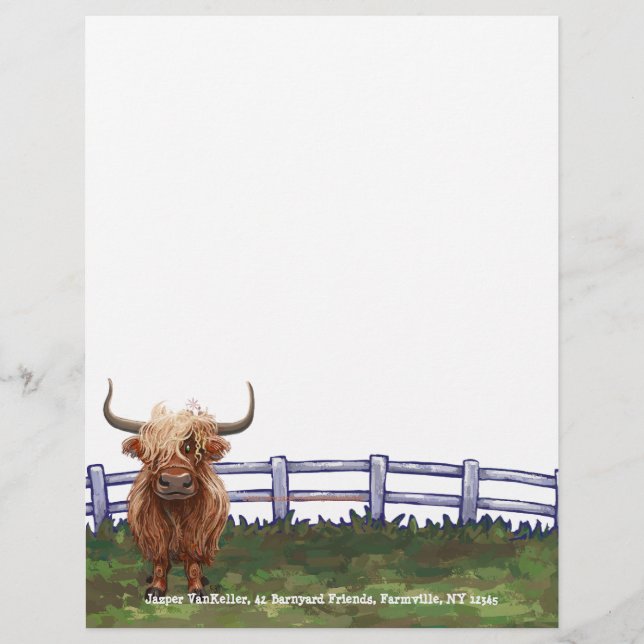 Papeterie Highland Cow (Devant)